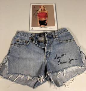 lot 1095 image: Signed 8x10 Photograph & Pair of Shorts Lauren Jones