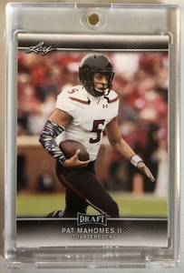 lot 1014 image: 2017 Leaf Draft Patrick Mahomes II Football Rookie Card in Magnetic Holder