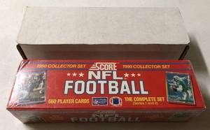 lot 1141 image: Two Complete 1990 Score Football Trading Card Set - Over 1,300 Cards - One Is Factory Sealed