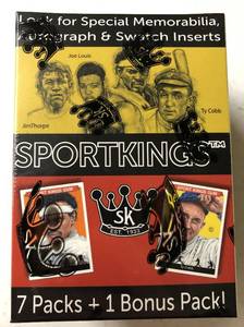 lot 1144 image: SportKings Blaster Box with 8 Packs - Reprints of 1933 with New Players - Guaranteed Jersey or Autograph Card In Box