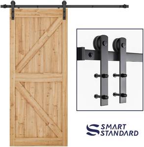 lot 6 image: Smartstandard 66 Heavy Duty Sliding Barn Door Hardware I Hanger