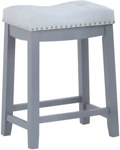 lot 59 image: Angel Line Cambridge 24 Padded Saddle Stool Gray