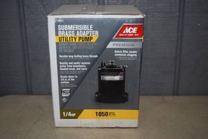 lot 164 image: Ace Submersible Brass Adapter Utility Pump 14 hp