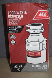 lot 197 image: Ace Food Waste Disposer Model 1000 13 hp