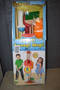 lot 233 image: Melissa & Doug Dust Sweep Mop Play Set