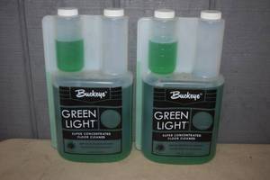 lot 267 image: 2 Bottles Buckeye Green Light Super Concentrated Floor Cleaner 34 Gallon