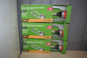lot 303 image: 3 Metal Turbo Oscillating Sprinkler Large Coverage