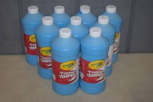 lot 332 image: 9 Bottles Crayola Premier Tempera Paint 32 ounce