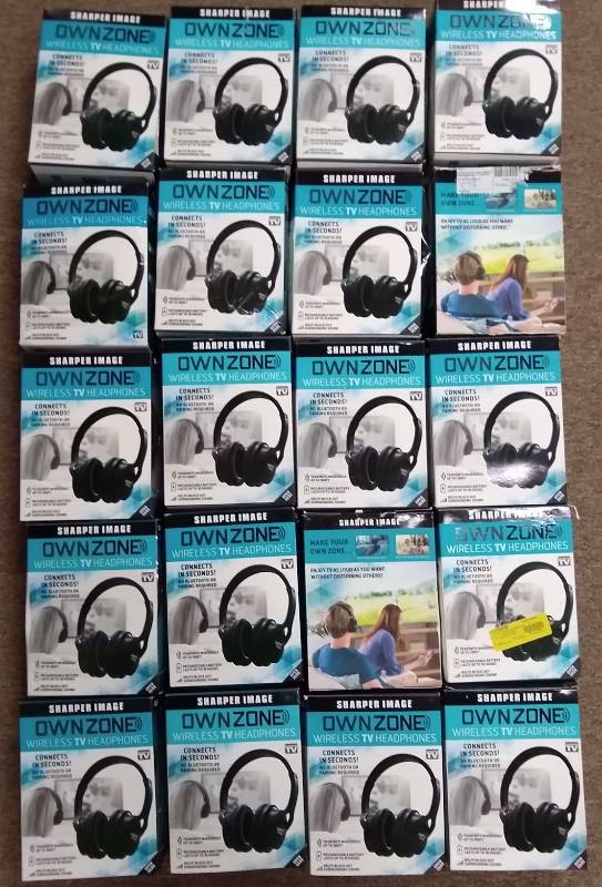 Bulk Lot 20 Pairs Sharper Image OwnZone Wireless TV Headphones