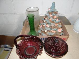 lot 5835 image: Asst. Glassware and Ceramic Tree