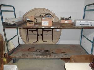 lot 5836 image: Large HD Metal Cart on wheels. Will hold about anything