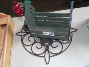 lot 5857 image: Metal Wall Candle Holder and Decor Box