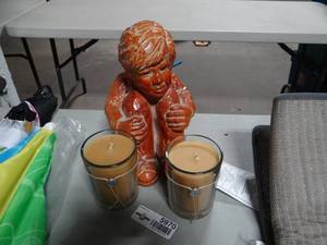 lot 5970 image: Boy Statue and Candles