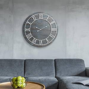 lot 7019 image: 36  Rustic Washed Gray Wood Plank Frameless Wall Clock