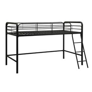 lot 7027 image: Junior Metal Loft Bed, Black