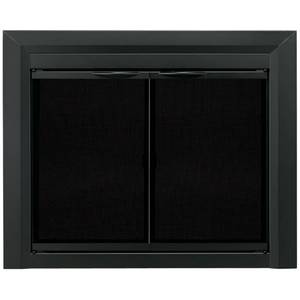 lot 7045 image: Pleasant Hearth CL-3001 Carlisle Fireplace Glass Door, Black, Medium