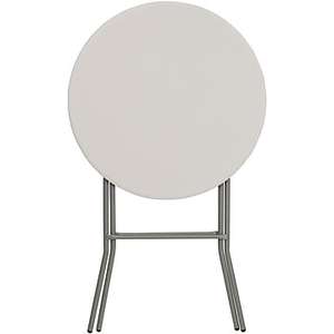 lot 7046 image: FlashFurniture RB-32RB-BAR-GW-GG 32-Inch Round Granite White Plastic Bar Height Folding Table