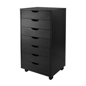 lot 7047 image: Halifax 7 Drawer Cabinet with Casters Black - Winsome