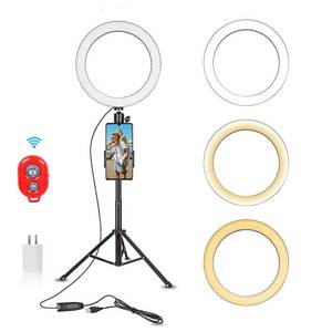 lot 7020 image: Emart 10-inch Selfie Ring Light with Adjustable Tripod Stand & Cell Phone Holder