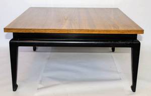 lot 2005 image: Square Wooden Coffee Table (matches lots 2006 & 2014)