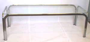 lot 2003 image: Retro Mid-century Modern Style Silver and Glass Coffee Table