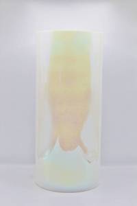 lot 2046 image: Cambridge Glass Hand Blown Large Opalescent Vase 18 Tall Cylinder