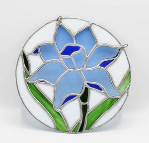lot 2054 image: Stained Glass Window Hanging Flower Design