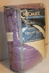 lot 2072 image: New in Package Chromatic Poly Extra Fill Reversible Queen Size Comforter
