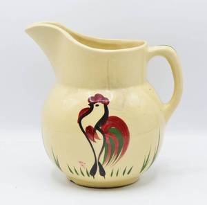 lot 2147 image: Vintage Watt Pottery Rooster Pitcher