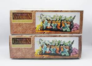 lot 2155 image: 2 New in Box Pottery Garden Terra Cotta Planters