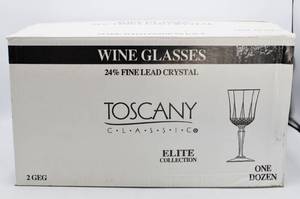 lot 2193 image: 12 Toscany 24% Fine Lead Crystal Wine Glasses