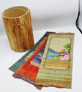 lot 2224 image: Asian Bamboo Wall Scroll Art x 3