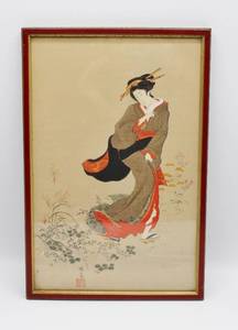 lot 2233 image: Beauty in Autumn Suburbs by Hokuba Teisai Woodblock Print