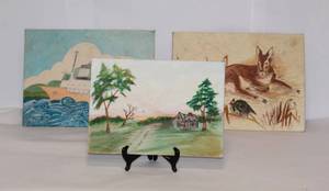 lot 2212 image: 8 Assorted Sizes of Oil Paintings on Canvas