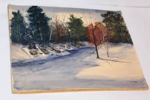 lot 2213 image: 7 Assorted Canvas Paintings Signed by E Sanders