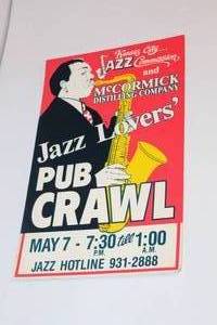 lot 2205 image: Vintage KC Jazz Lovers Pub Crawl Poster