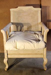 lot 2282 image: Large Cane Back Chair with Cushion
