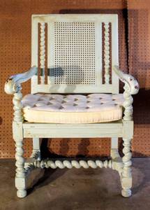 lot 2283 image: Large Cane Back Chair with Cushion