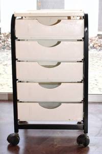 lot 2326 image: 5 Drawer Metal Rolling Caddy Cart