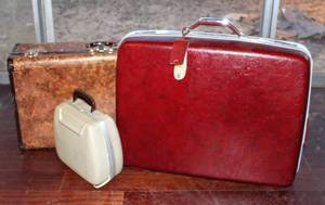 lot 2330 image: Vintage Luggage x2 and HairNail Dryer in Case