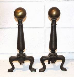 lot 2332 image: 2 Fireplace Andirons
