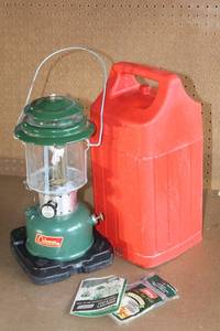 lot 2270 image: Vintage Excellent Condition Coleman Lantern in Case with 2 New Pkgs of Mantles