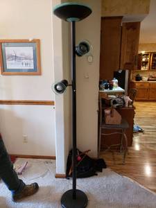lot 5390 image: Tall Floor Lamp with Three Lights