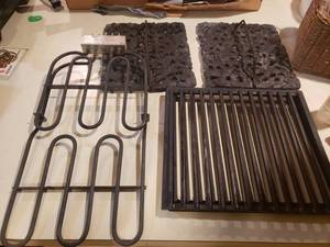 lot 5436 image: Kabob Rack and Skewers, Electric Griddle, Rotiss Kit, and Stove Attatchment