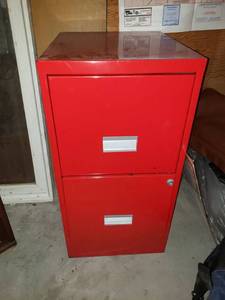 lot 5560 image: Red Filing Cabinet