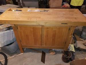 lot 5592 image: WHITEGATE Workbench with Storage and Bench Clamp