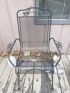 lot 6005 image: Black Wrought Iron Rockers Set of 4
