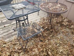 lot 6007 image: Lot of 3 Wrought Iron Patio Tables