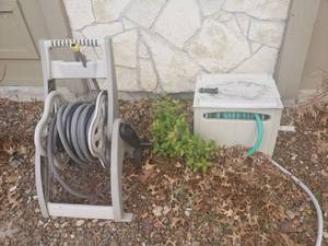lot 6035 image: Lot of 2 Garden Hoses with Reels