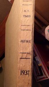 lot 5466 image: 1937 NY Times Newspaper Book